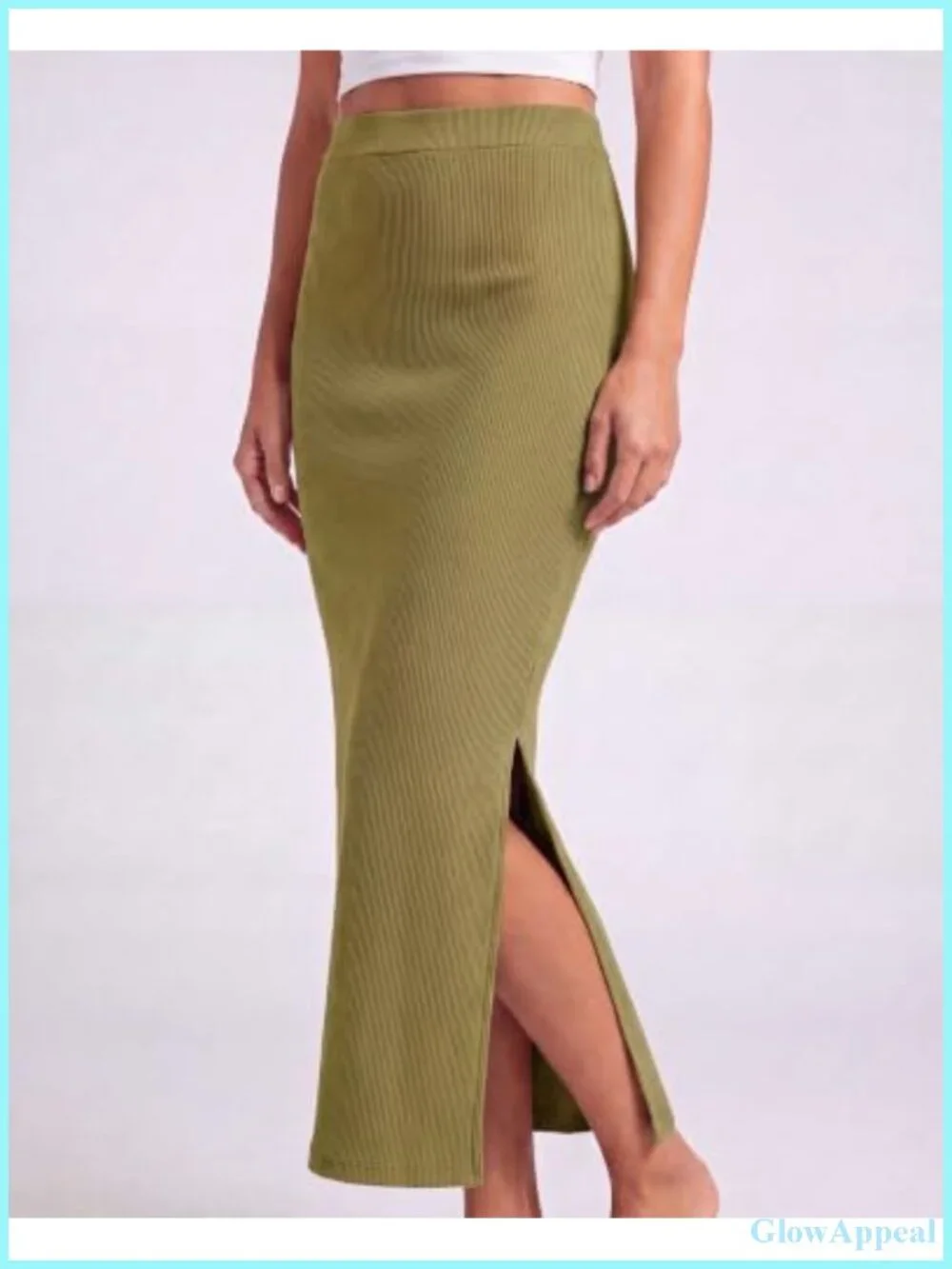 3 Pack Women's Ribbed Maxi Skirts High Waisted Side Slit Pencil Work Casual